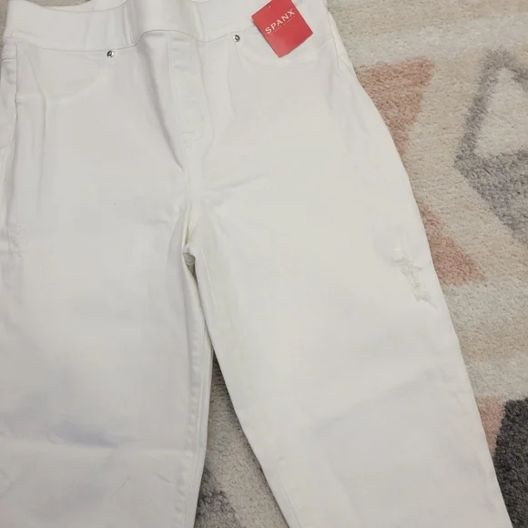 Spanx Distressed Skinny Jean White size Medium NEW - Picture 6 of 10